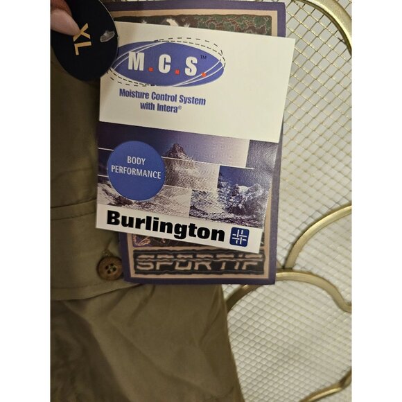 Burlington MCS Sportif Men's XL Khaki Cargo Pants With Moisture Control Gorpcore - Picture 8 of 9